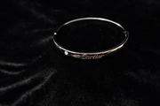 Screw-Detail Silver Bangle