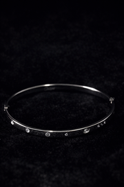 Screw-Detail Silver Bangle