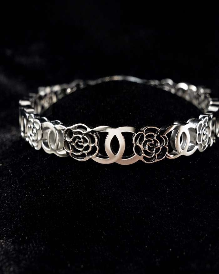 Silver Floral Link Bracelet
