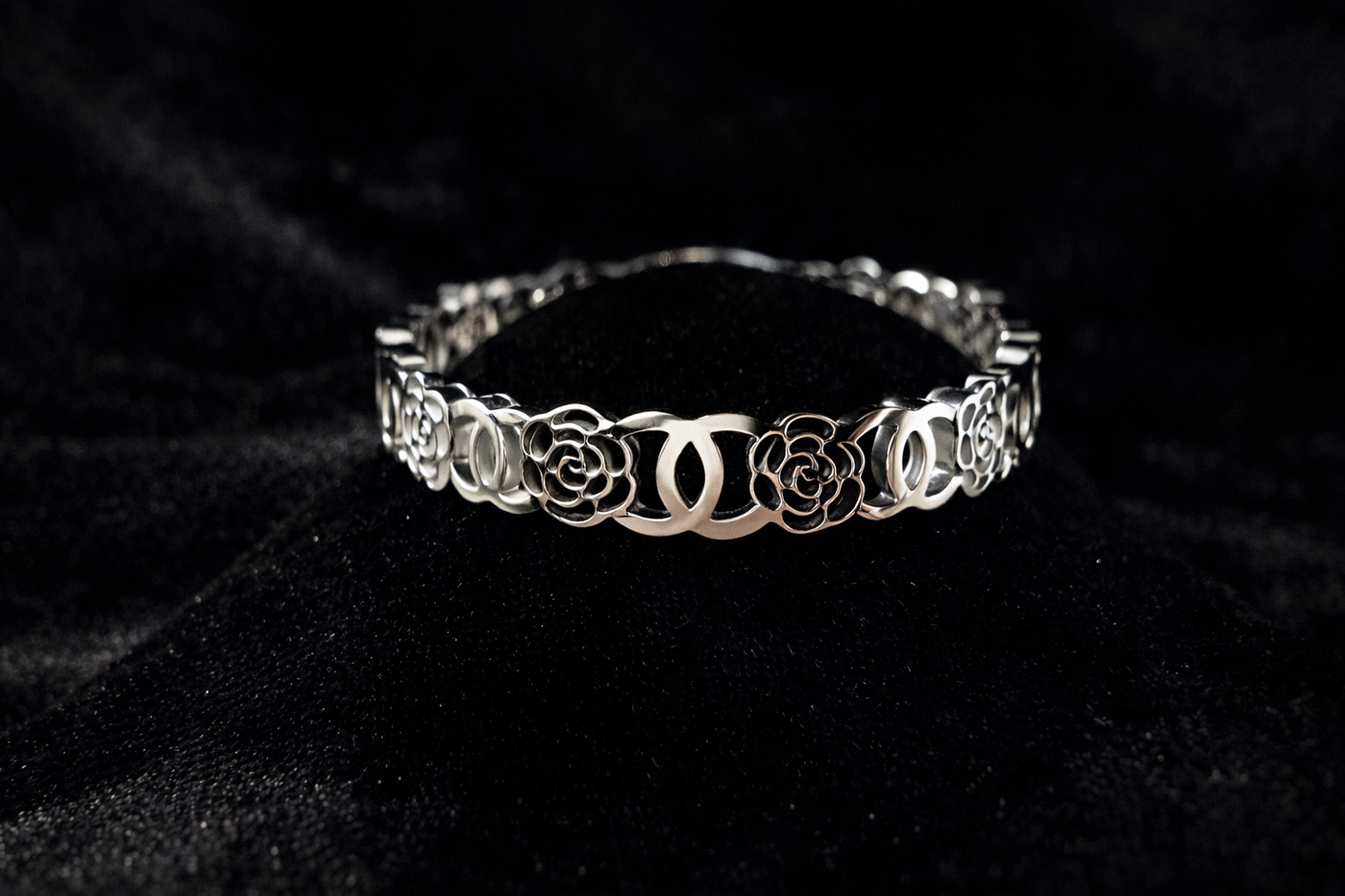 Silver Floral Link Bracelet