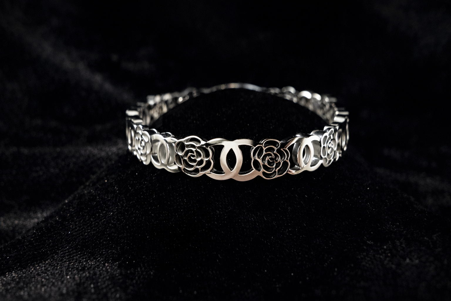 Silver Floral Link Bracelet