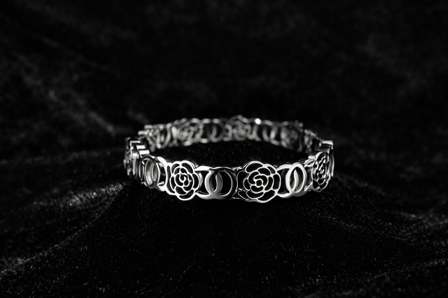 Silver Floral Link Bracelet