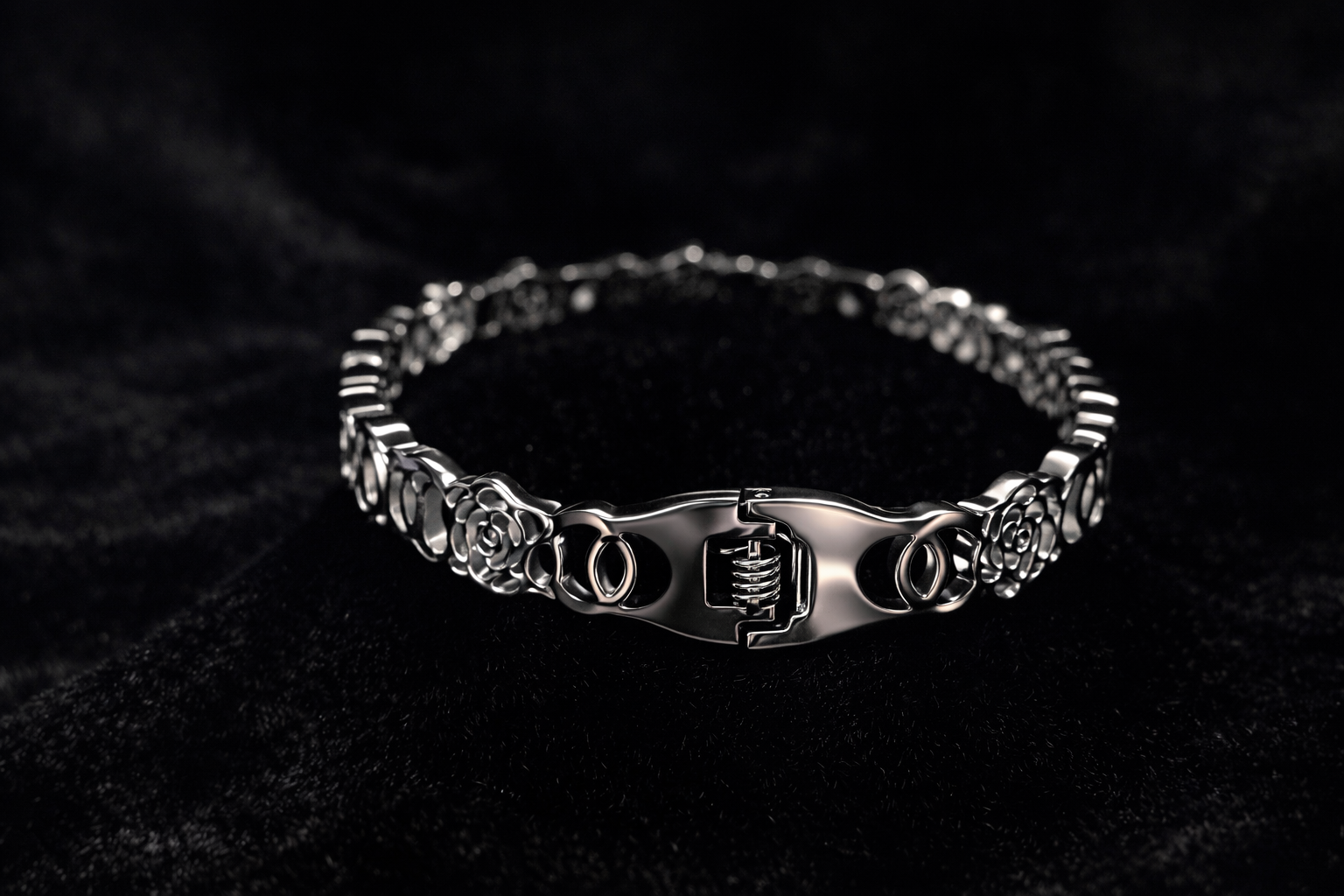 Silver Floral Link Bracelet