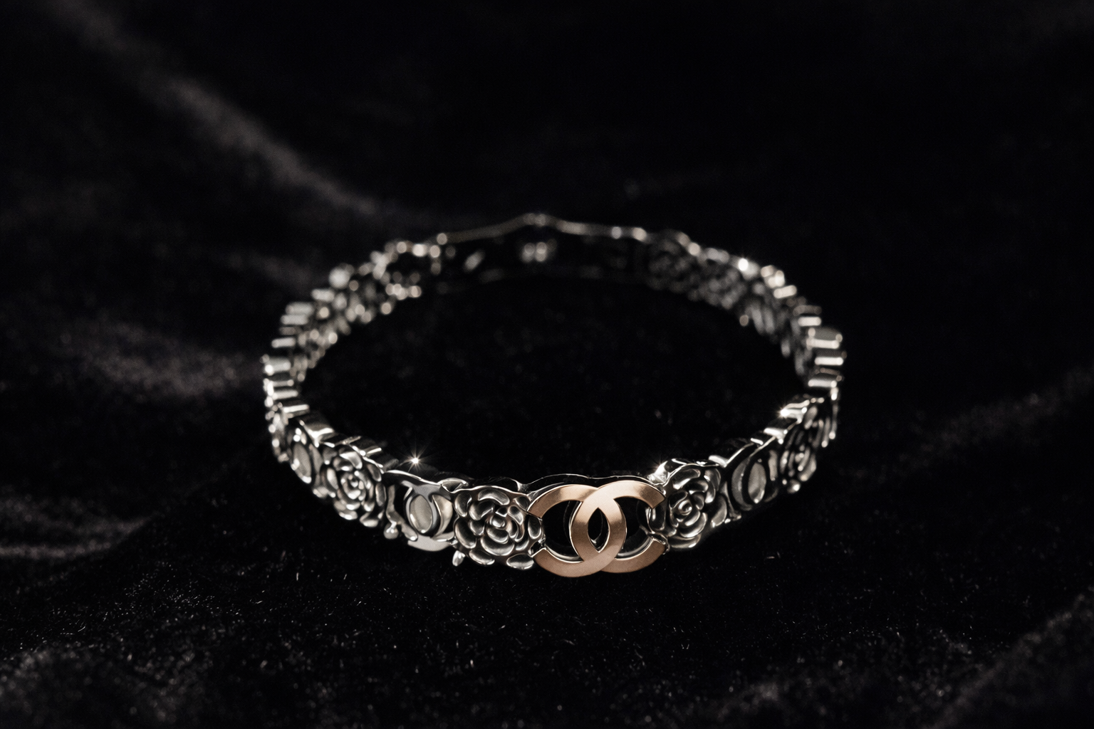 Silver Floral Link Bracelet
