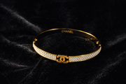 Gold Crystal Bangle Bracelet
