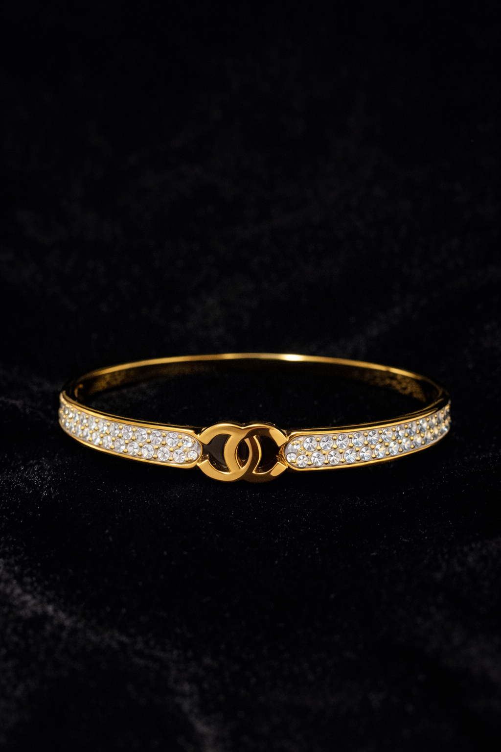 Gold Crystal Bangle Bracelet