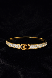 Gold Crystal Bangle Bracelet