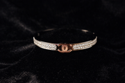 Crystal-Embellished Gold Bangle
