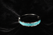 Blue Enamel H Cuff Bracelet