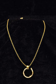 Gold Crystal Circle Pendant Necklace