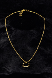 Gold Crystal Circle Pendant Necklace
