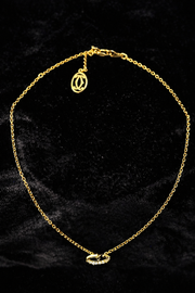Gold Crystal Circle Pendant Necklace