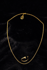 Gold Crystal Circle Pendant Necklace