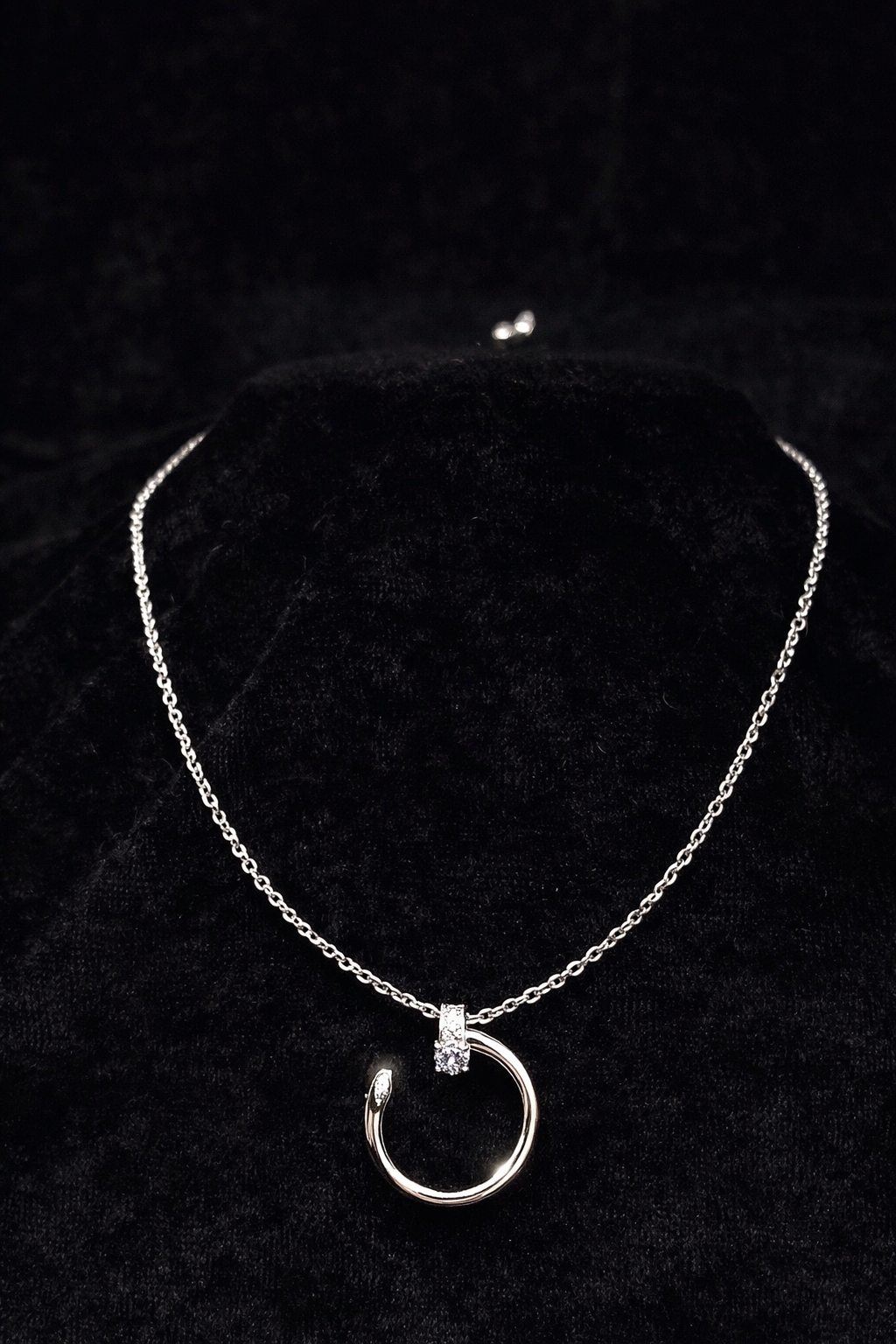 Silver Moon Pendant Necklace