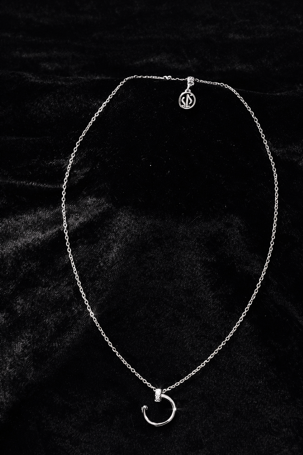 Silver Moon Pendant Necklace