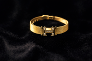 Gold Mesh Bracelet with Crystal Accent