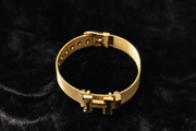 Gold Mesh Bracelet with Crystal Accent