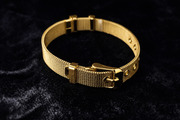 Gold Mesh Bracelet with Crystal Accent