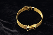 Gold Mesh Bracelet with Crystal Accent