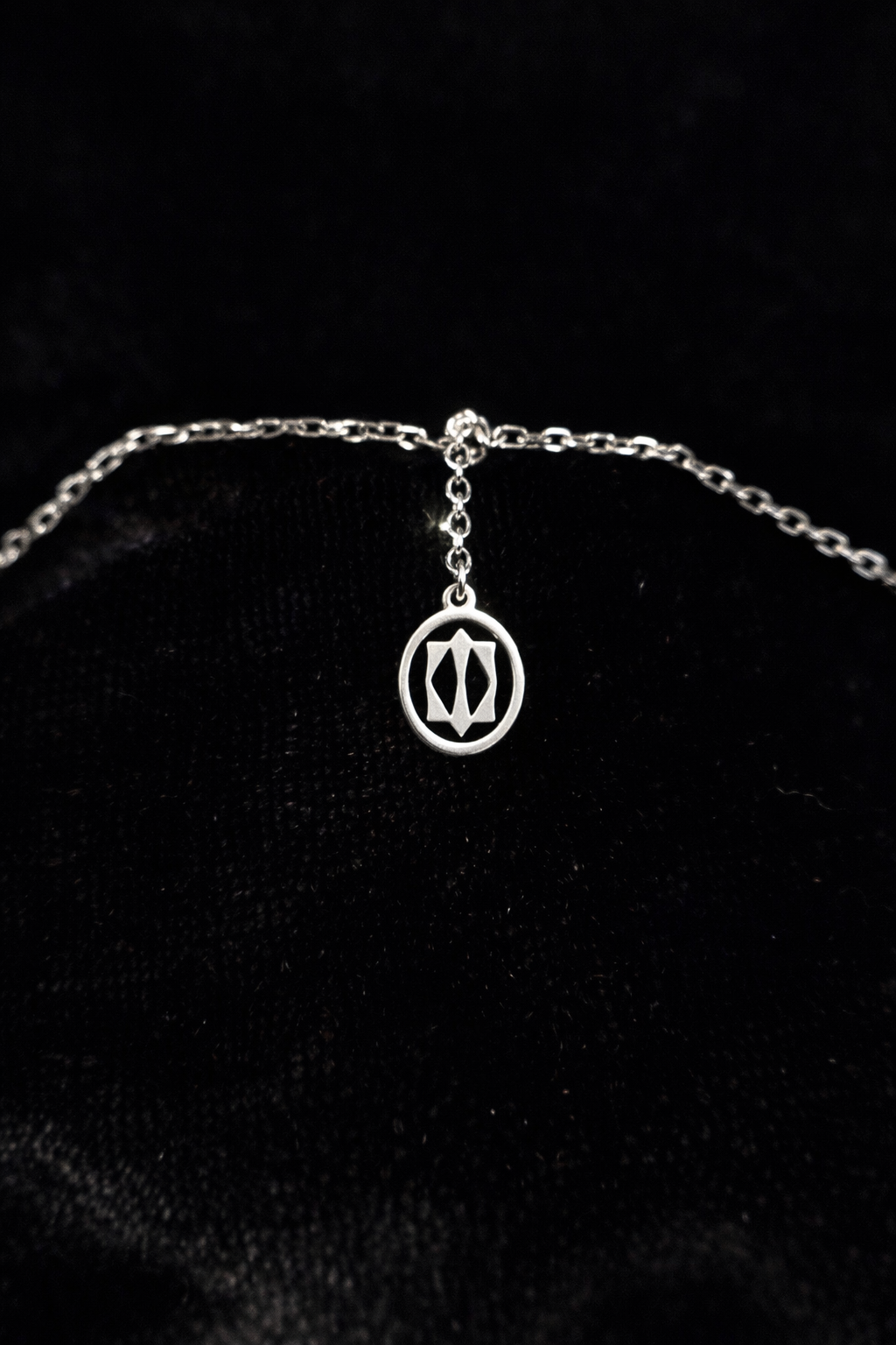 Silver Crystal Circle Pendant Necklace