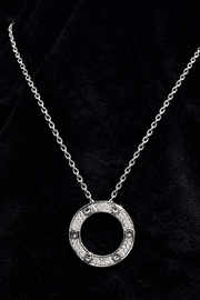 Silver Crystal Circle Pendant Necklace
