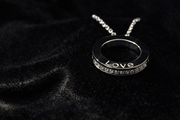 Silver Crystal Circle Pendant Necklace