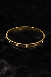 Classic Gold Screw-Detail Bangle