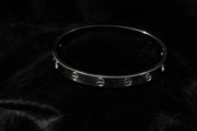 Sleek Silver Screw-Detail Bangle