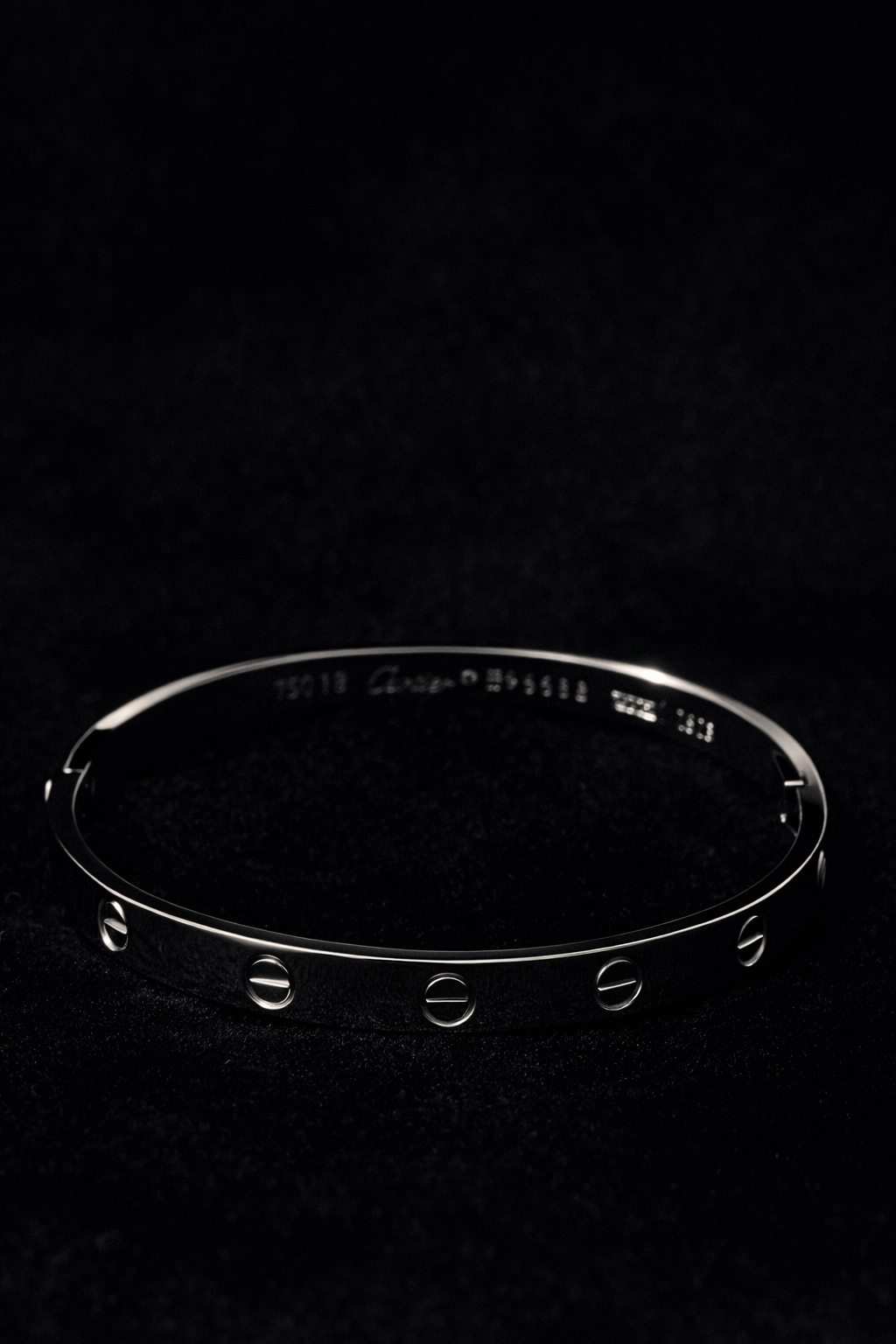 Sleek Silver Screw-Detail Bangle