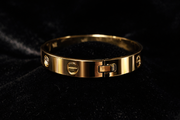 Gold Crystal Screw Accent Bangle
