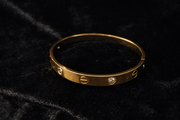 Gold Crystal Screw Accent Bangle