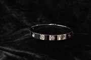 Silver Screw & Crystal Bangle