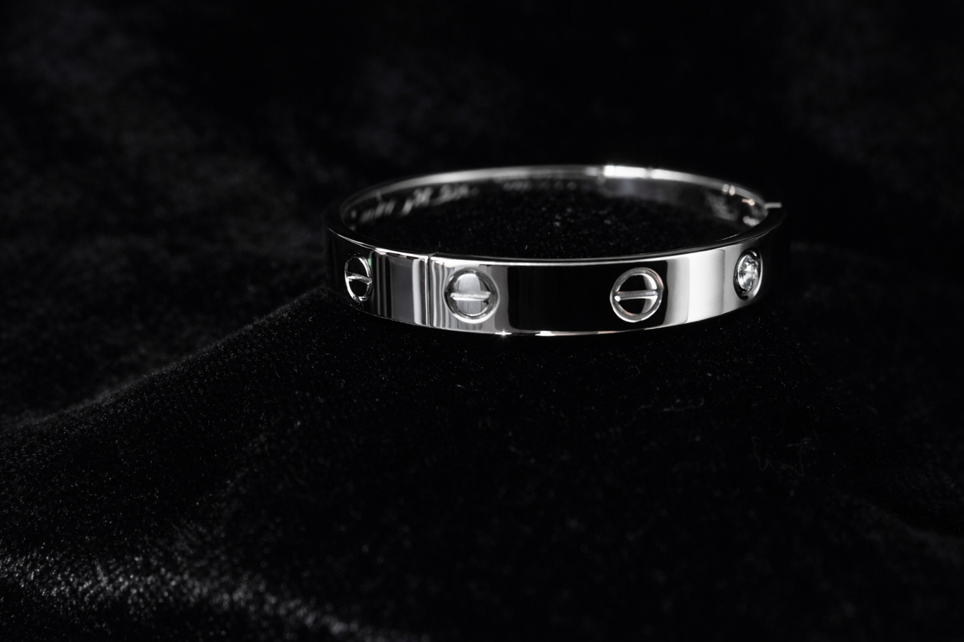 Silver Screw & Crystal Bangle