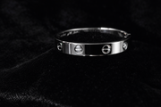Silver Screw & Crystal Bangle