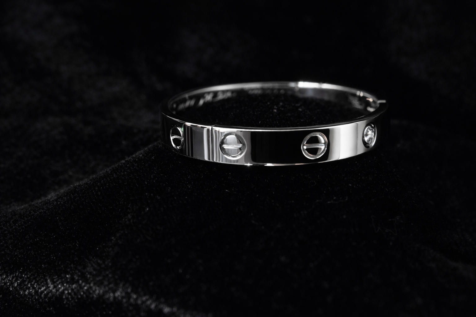 Silver Screw & Crystal Bangle