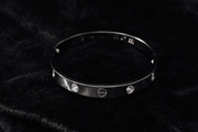 Silver Screw & Crystal Bangle