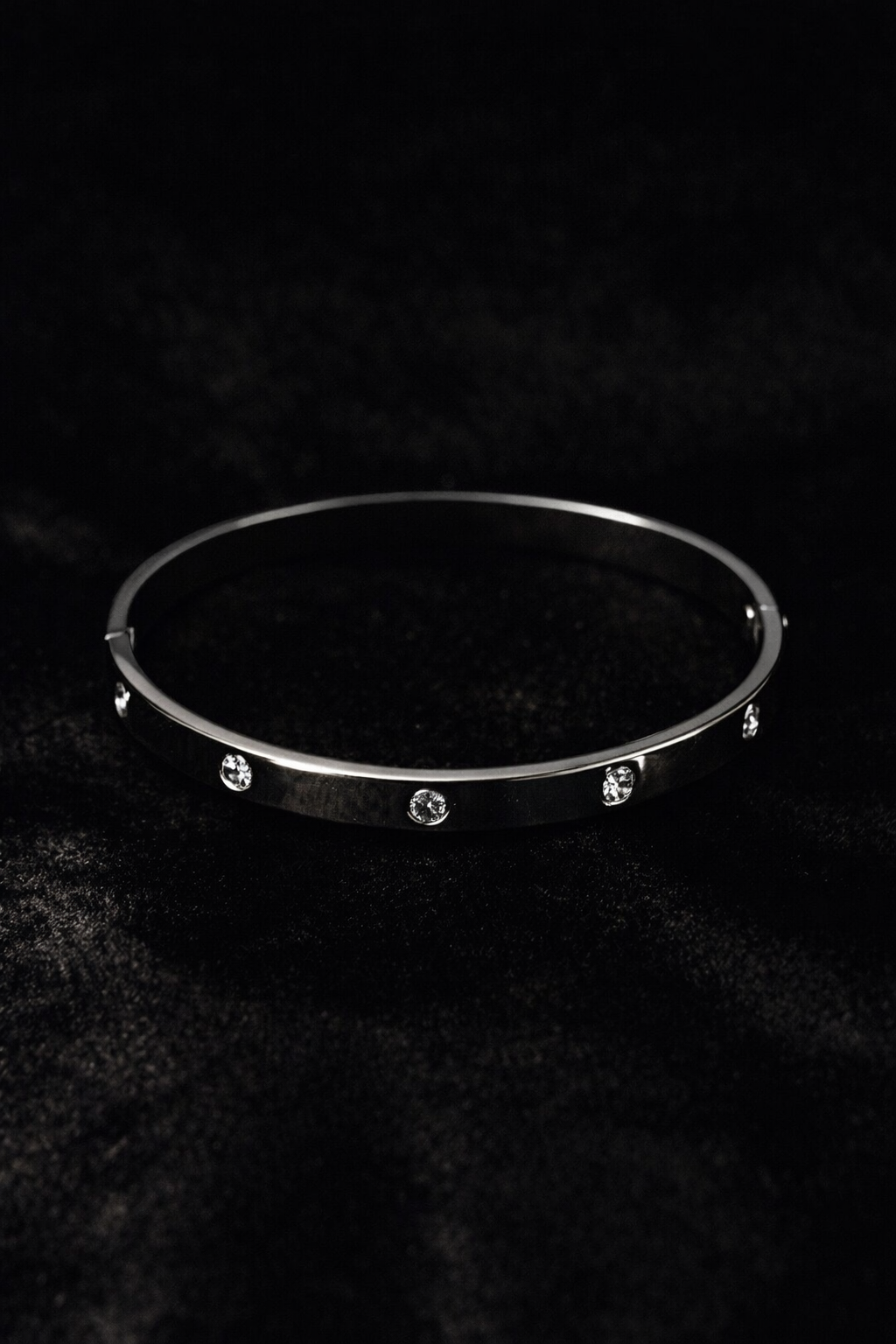 Silver Screw & Crystal Bangle