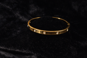 Gold Crystal Accent Bangle Bracelet