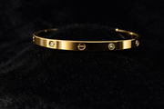 Gold Crystal Accent Bangle Bracelet