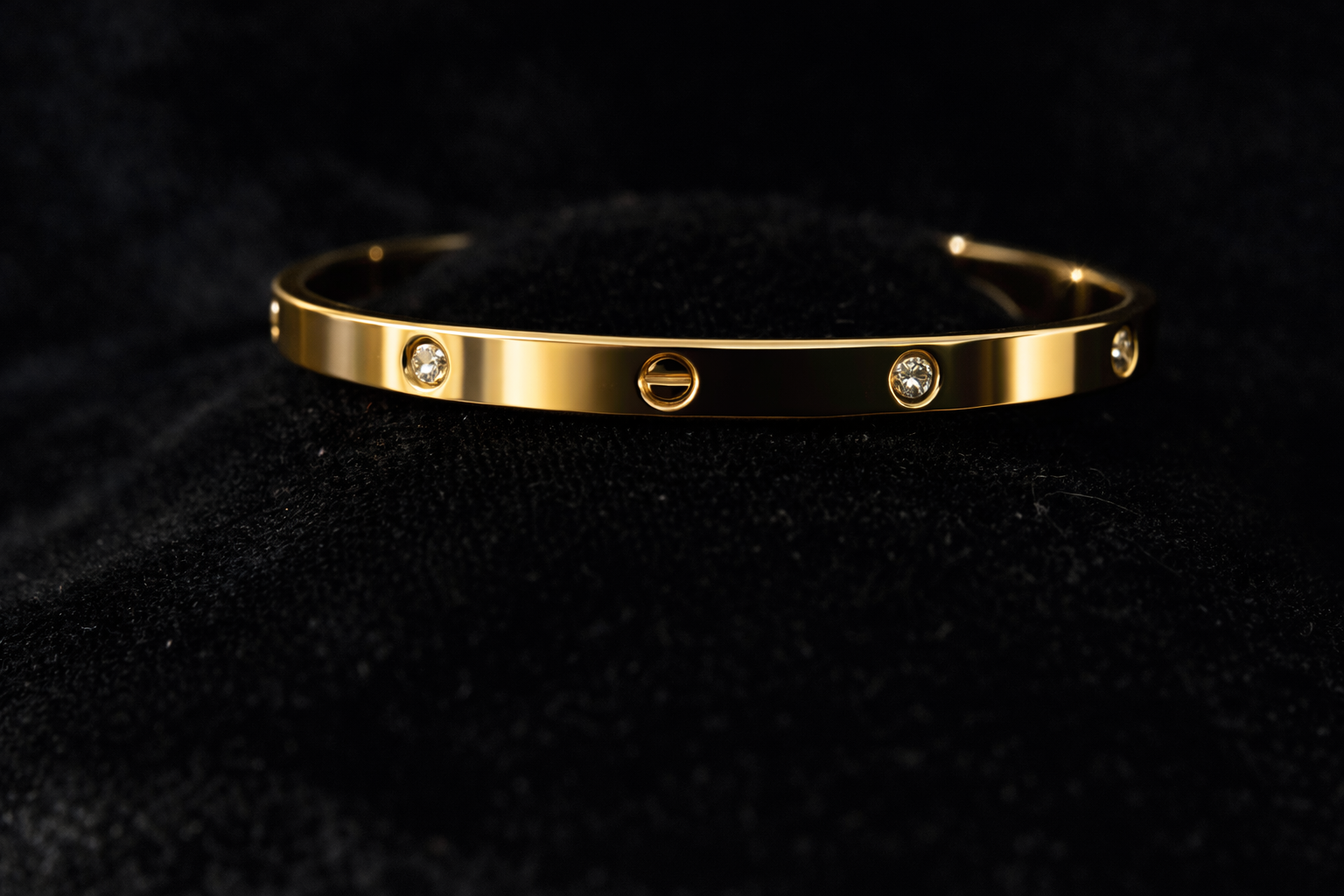 Gold Crystal Accent Bangle Bracelet