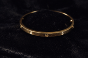 Gold Crystal Accent Bangle Bracelet
