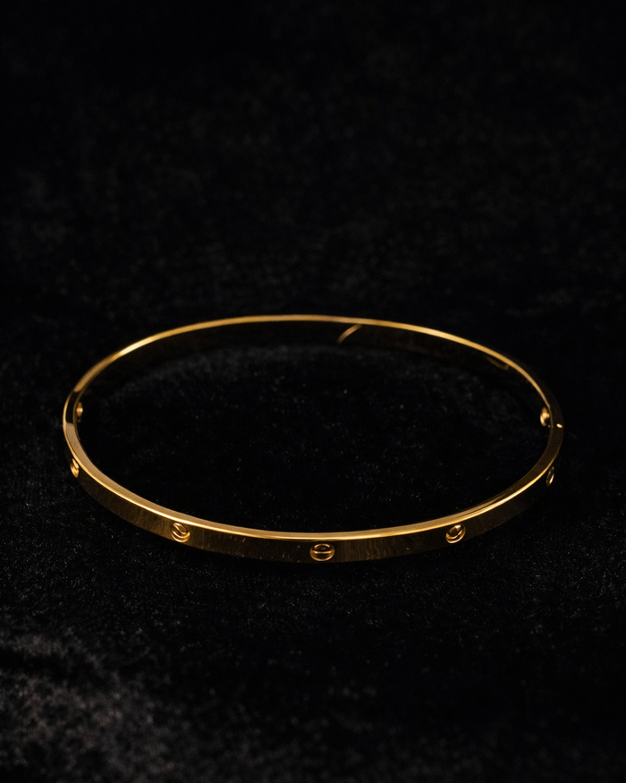 Gold Crystal Accent Bangle Bracelet