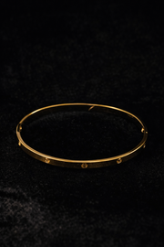 Gold Crystal Accent Bangle Bracelet