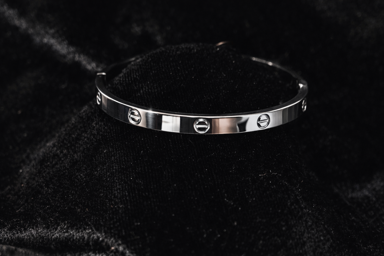 Sleek Stainless Steel Screw-Detail Bangle