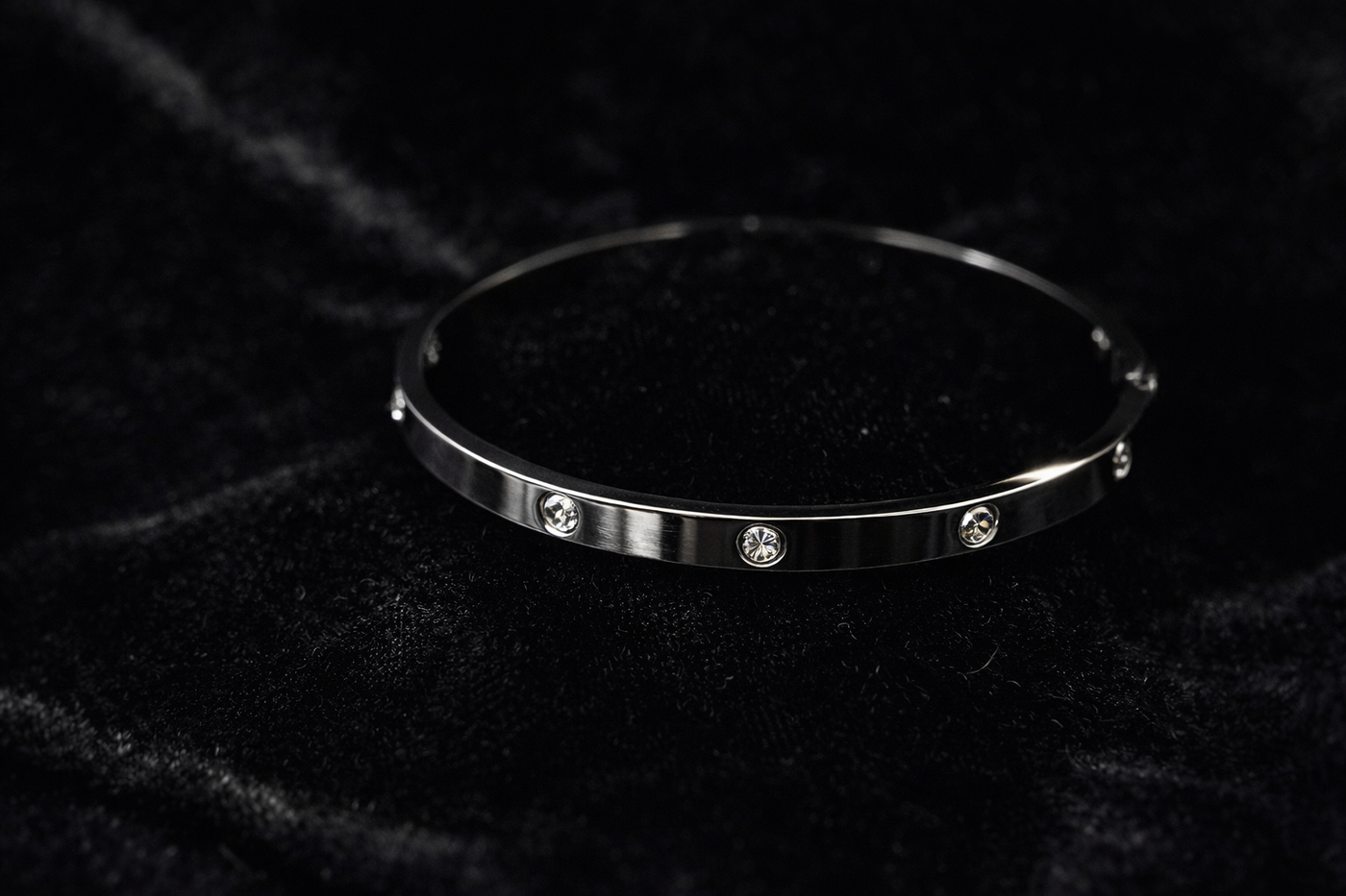 Sleek Stainless Steel Screw-Detail Bangle