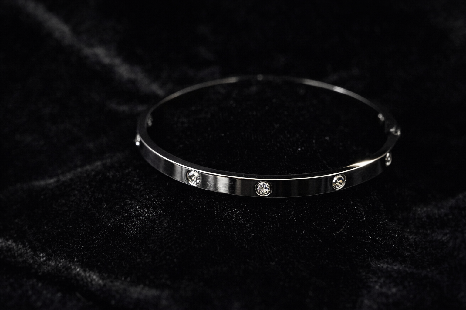Sleek Stainless Steel Screw-Detail Bangle