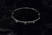 Sleek Stainless Steel Screw-Detail Bangle