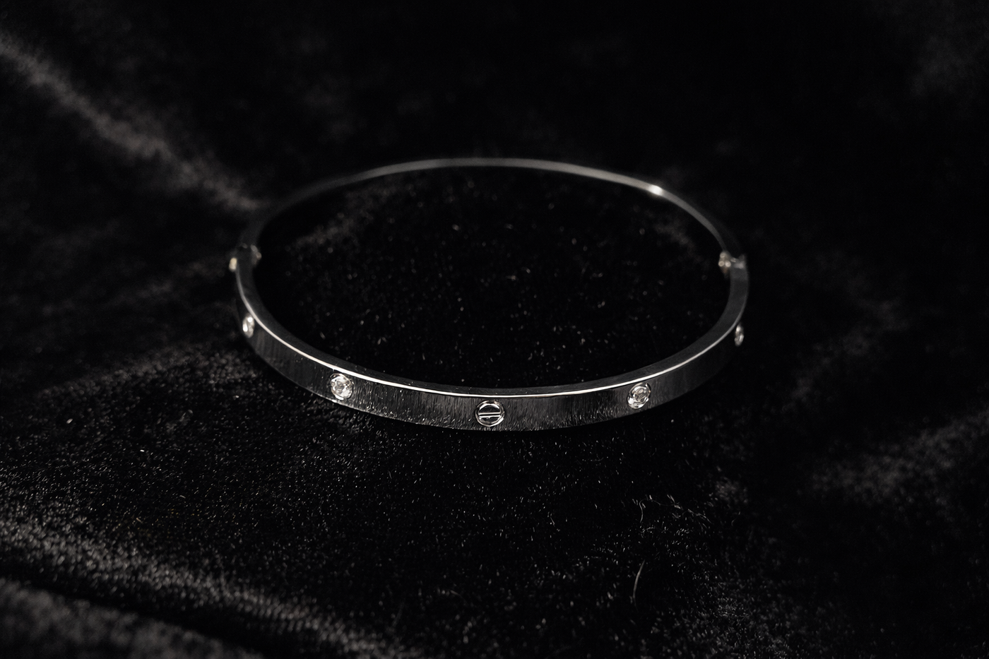 Silver Crystal Bangle