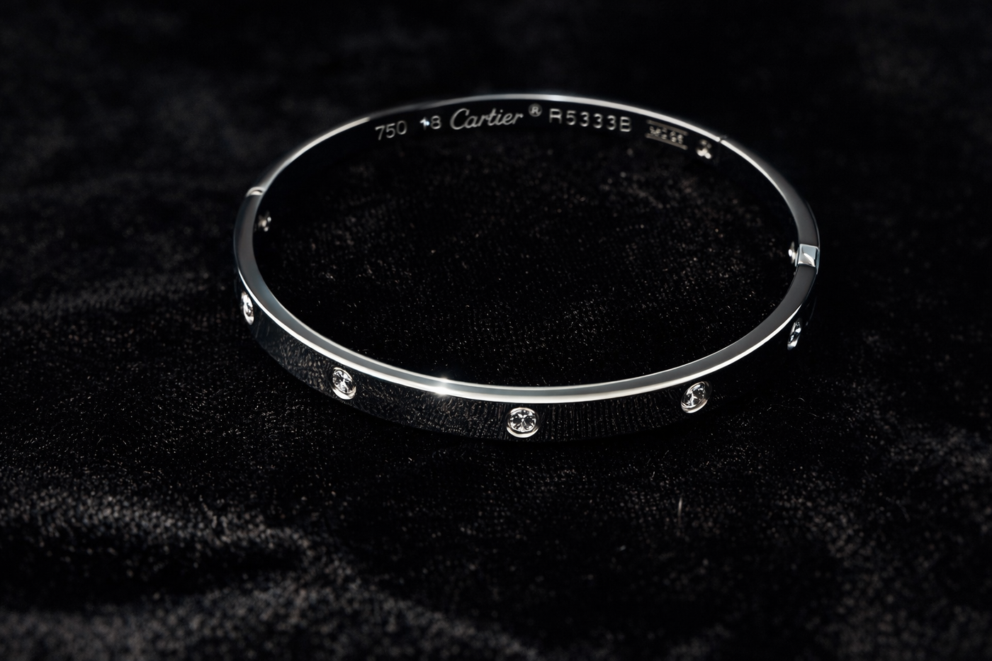 Silver Crystal Bangle