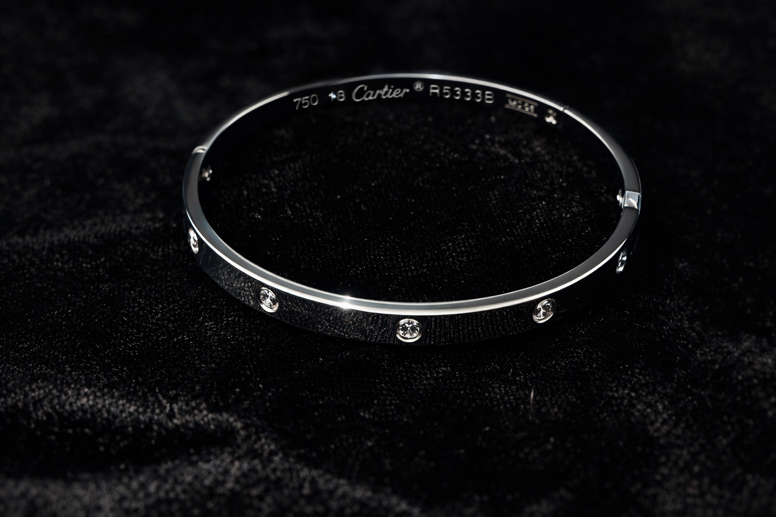 Silver Crystal Bangle